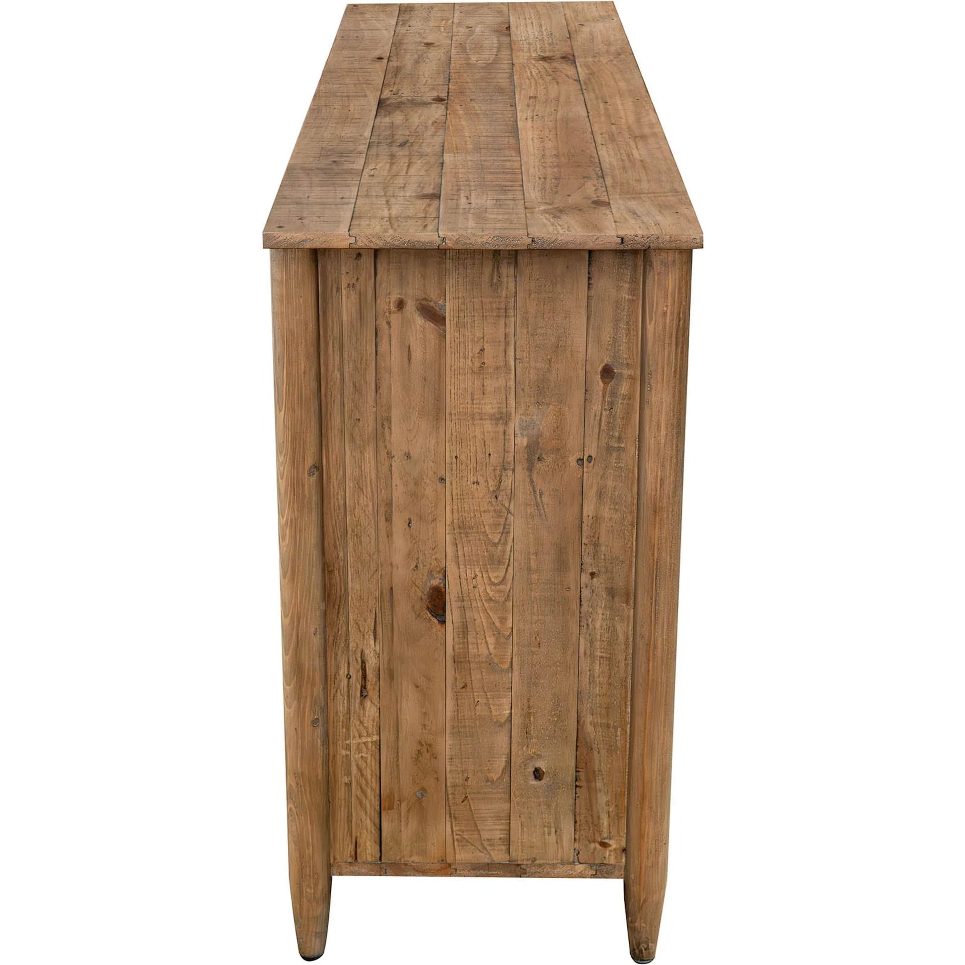 Britanica 6-Drawer Dresser by LH Imports in brown and brown, brass. Made from reclaimed pine, brass in a transitional style.