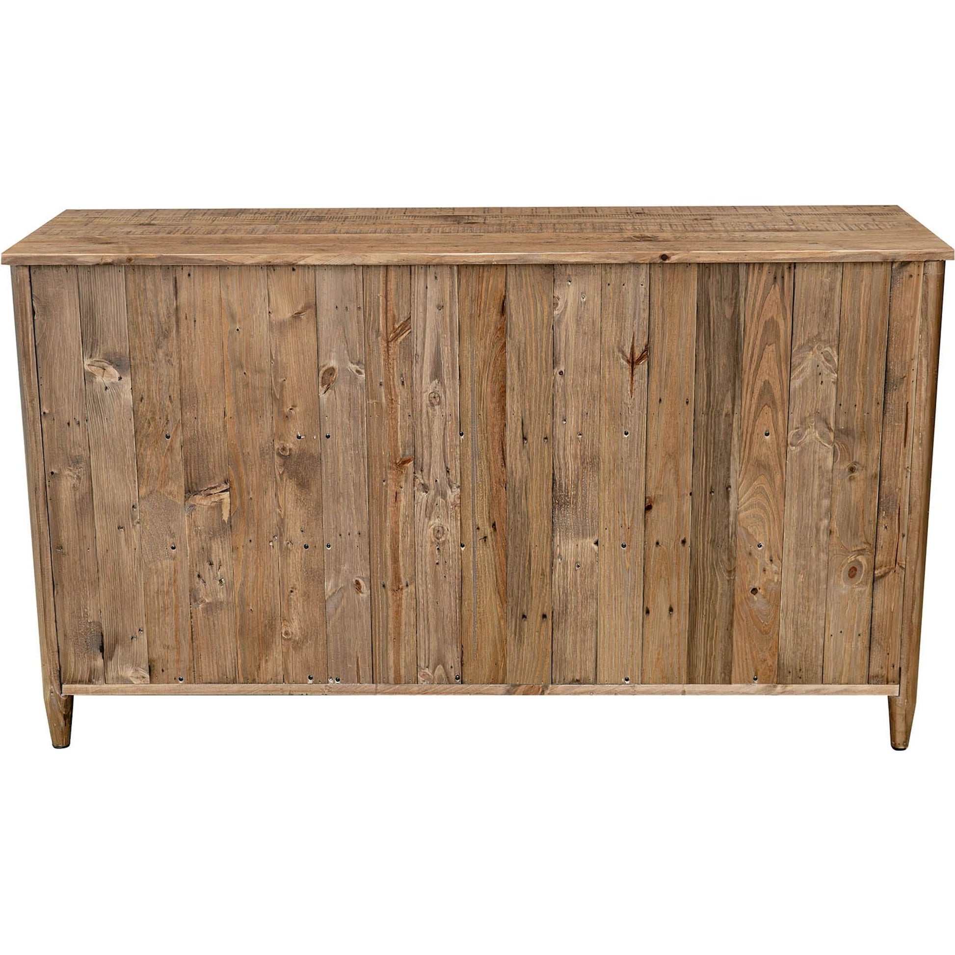 Britanica 6-Drawer Dresser by LH Imports in brown and brown, brass. Made from reclaimed pine, brass in a transitional style.
