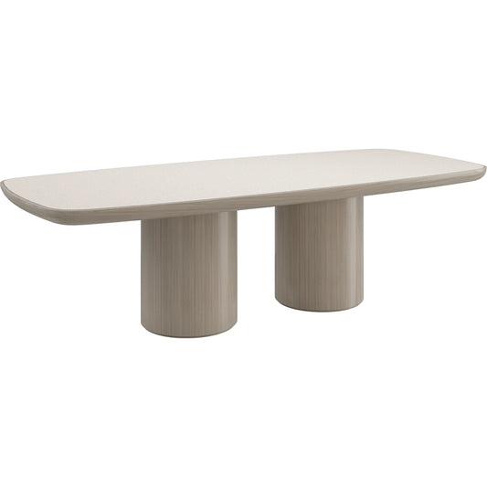 Santorini Dining Table by Caracole in sabbia. Made from acacia, japanese sen in a unique style.