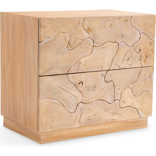 Calavaras Nightstand by Bernhardt in bleached teak. Made from wood in a transitional style.