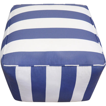 Galaxy Pouf by Pasargad Home in white. Made from polyester in a coastal style.
