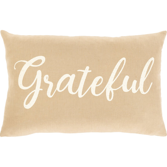 Blessings Pillow - 31639 by Surya in tan, cream. Made from 55% linen, 45% cotton, 100% cotton in a cottage & farmhouse style.