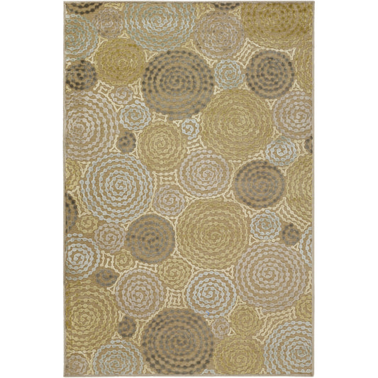 BSL-7128 Rug by Livabliss in light olive, brown, light brown, slate, tan. Made from 60% viscose, 40% chenille in a unique style.