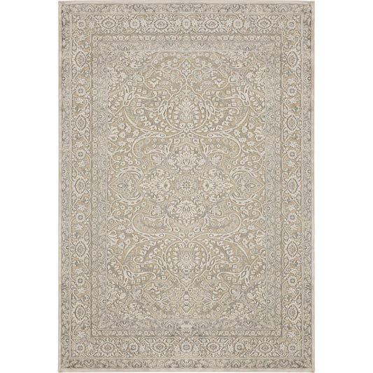 Basilica Rug - 695 by Livabliss in beige, light slate. Made from 60% viscose, 40% chenille in a unique style.