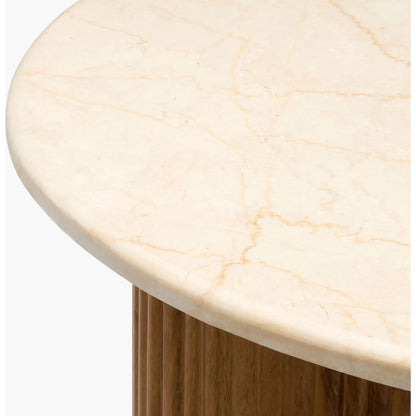 Basilia End Table by Surya in beige, ivory. Made from marble, mdf, mango wood in a transitional style.