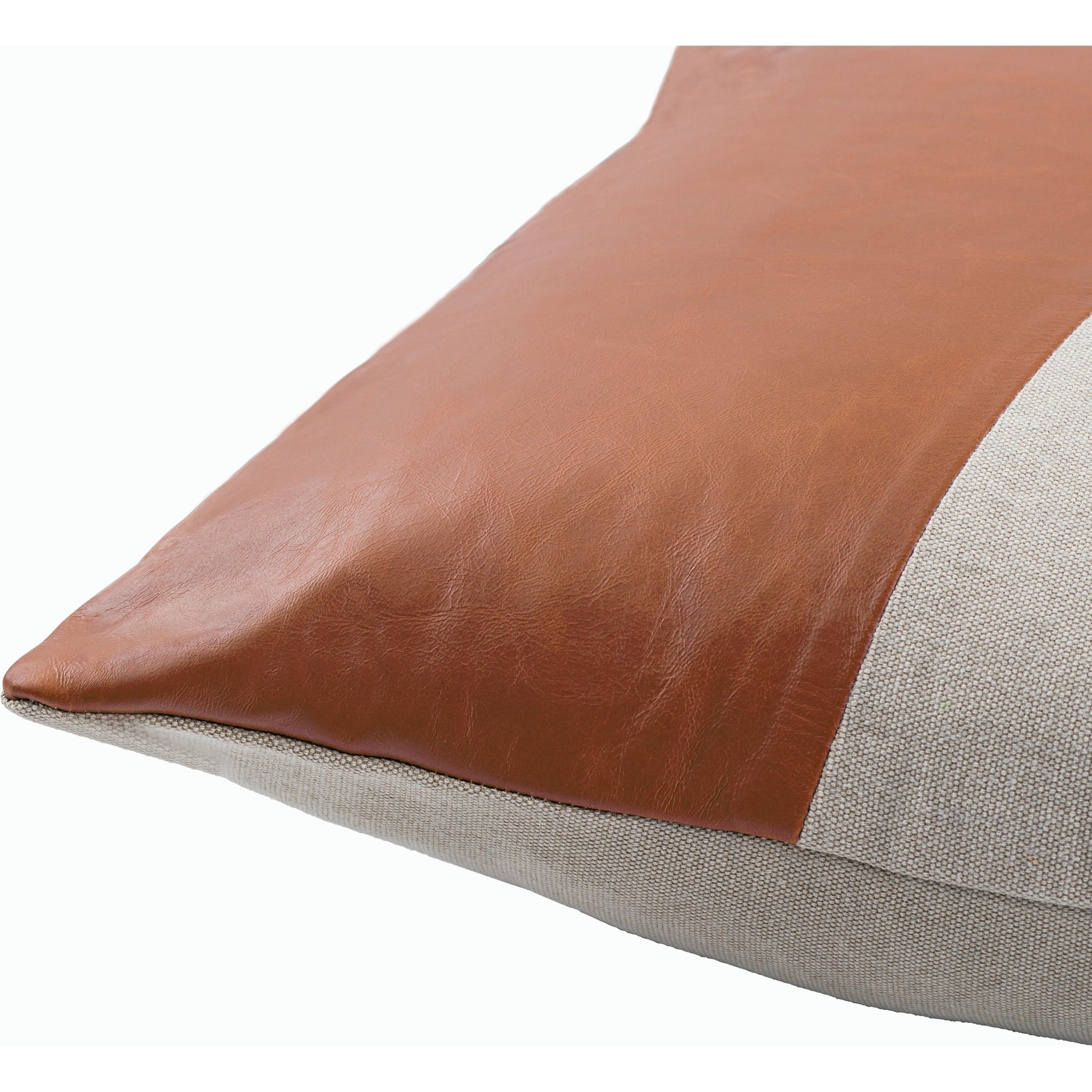 Branson Pillow - 30985 by Surya in dark brown, charcoal, tan. Made from 75% cotton, 25% leather, 100% cotton in a unique style.