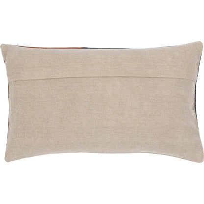 Branson Pillow - 30985 by Surya in dark brown, charcoal, tan. Made from 75% cotton, 25% leather, 100% cotton in a unique style.