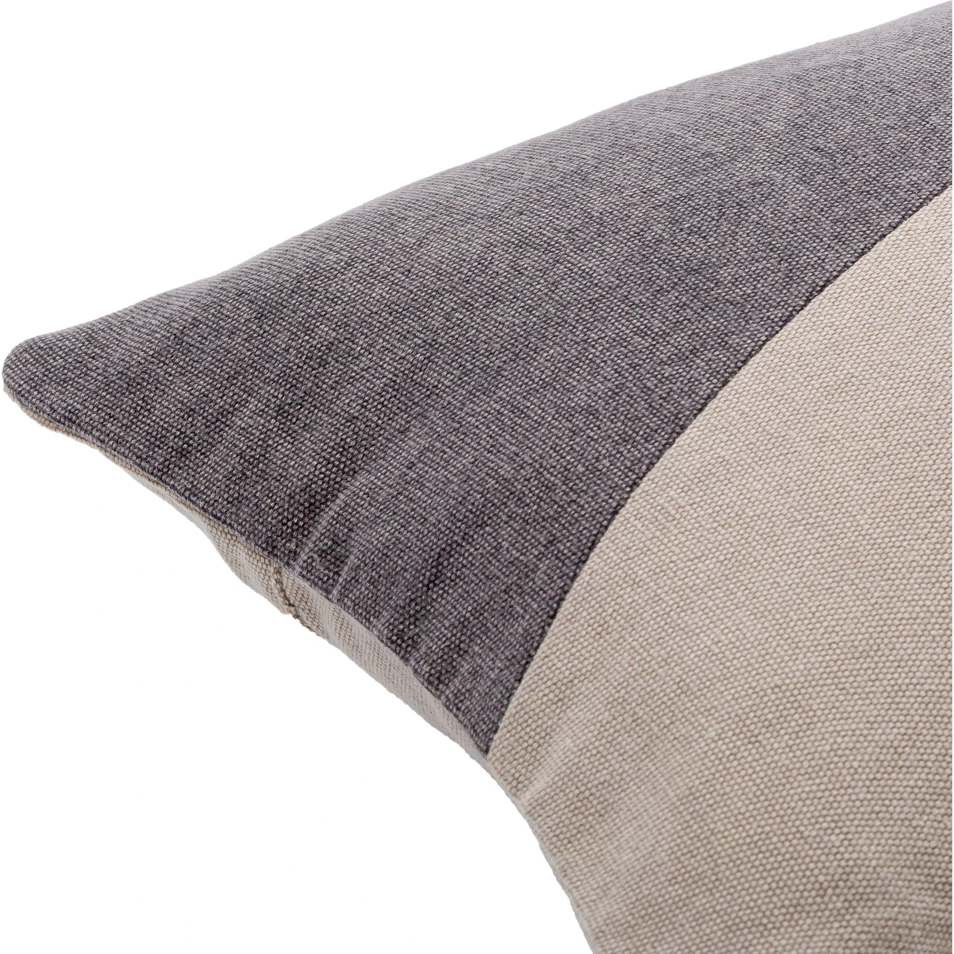Branson Pillow - 30985 by Surya in dark brown, charcoal, tan. Made from 75% cotton, 25% leather, 100% cotton in a unique style.