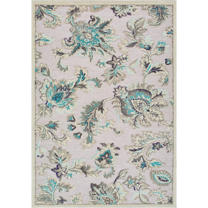 Big Sur BSR-2329 Indoor/Outdoor Rug by Livabliss in tan, cream, light brown, deep teal, aqua, navy. Made from polypropylene in a unique style.