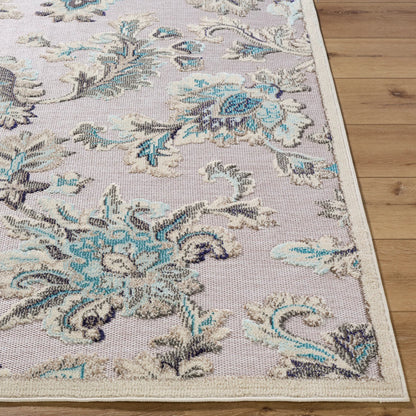 Big Sur BSR-2329 Indoor/Outdoor Rug by Livabliss in tan, cream, light brown, deep teal, aqua, navy. Made from polypropylene in a unique style.