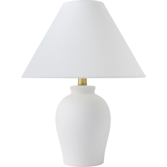 Besson Accent Table Lamp by Livabliss in painted. Made from ceramic, linen, polyester in a unique style.