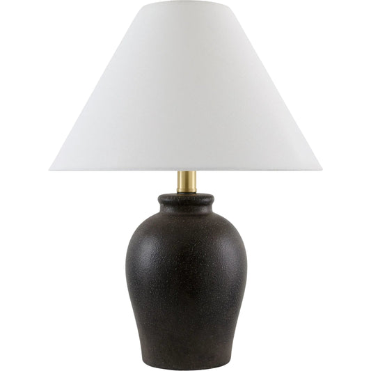Besson Accent Table Lamp by Livabliss in painted. Made from ceramic, linen, polyester in a unique style.