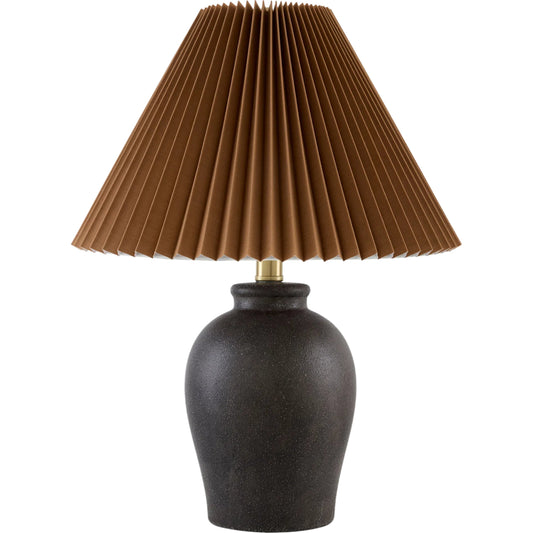 Besson Accent Table Lamp with Pleated Shade by Livabliss. Made from ceramic, linen, polyester in a unique style.