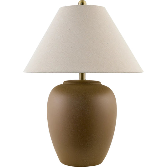 Bastillen Table Lamp by Livabliss. Made from ceramic, linen, iron in a modern style.