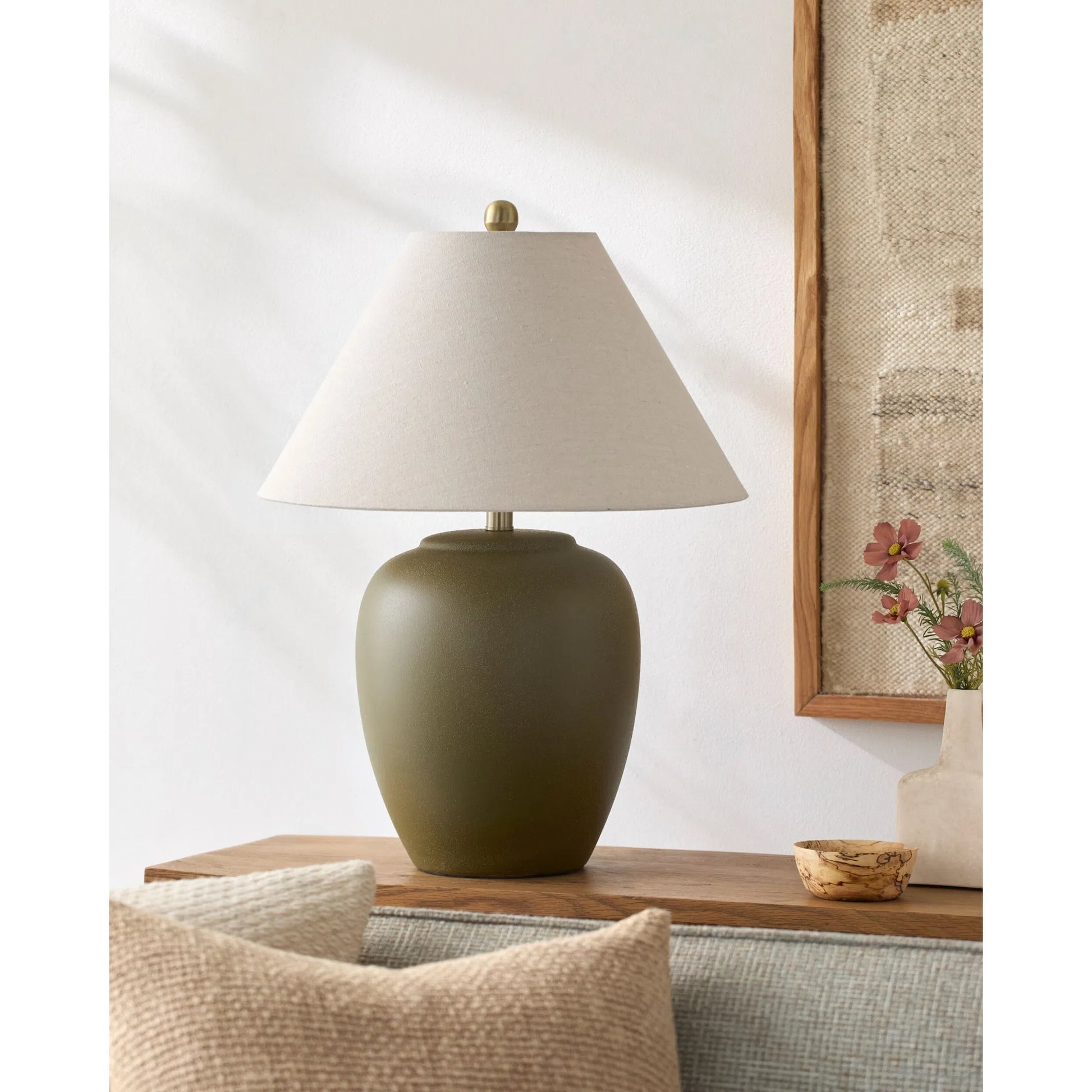 Bastillen Table Lamp by Livabliss. Made from ceramic, linen, iron in a modern style.