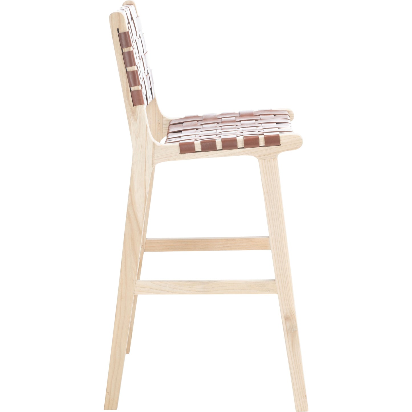 009 SI-1719358 | Additional Silo | Androscoggin Bar Stool by HedgeApple Essentials in cognac. Made from sungkai 4 cm leather in a modern style.