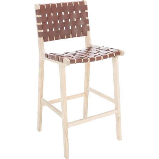 Adah Counter Stool by Safavieh. Made from sungkai 4 cm leather in a modern style.