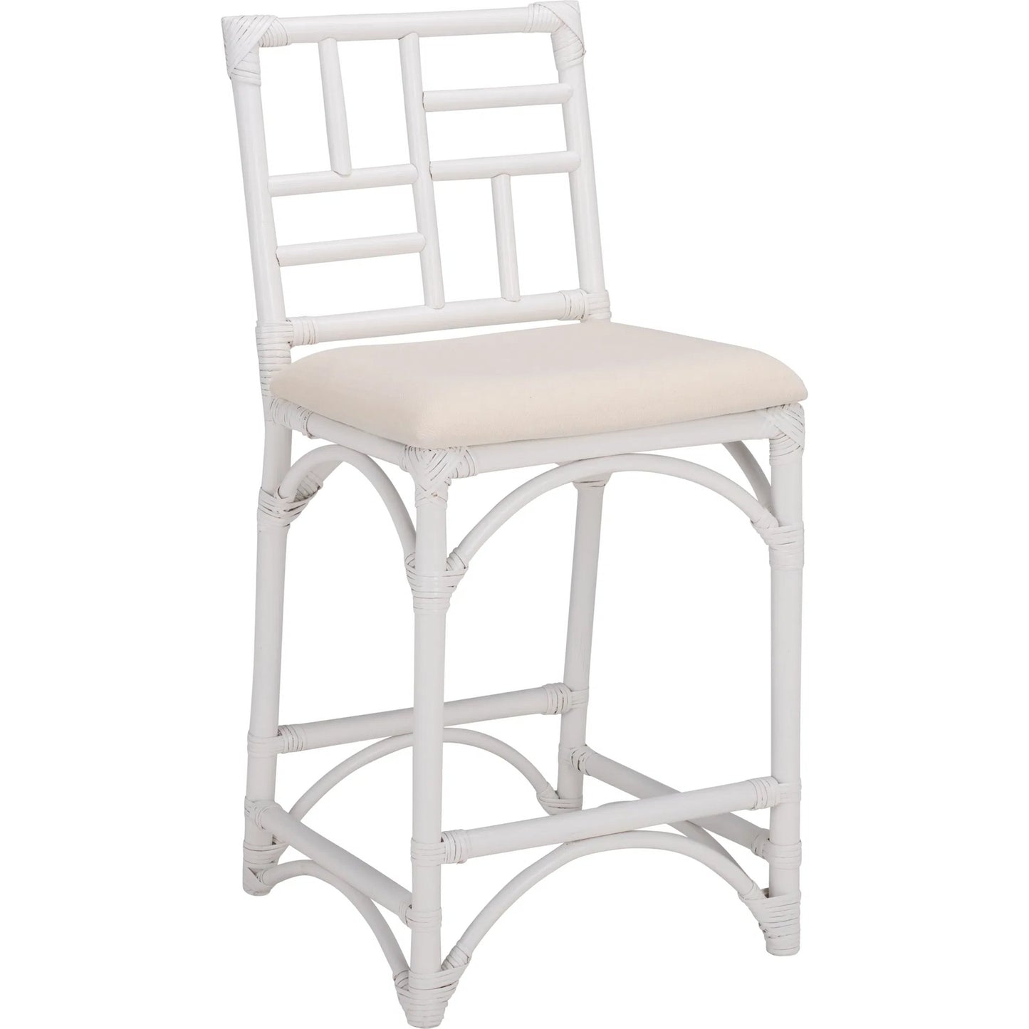 001 SI-2629774 | Primary Silo | Dudley Barstool with Cushion by HedgeApple Essentials. Made from rattan, cotton, foam in a unique style.