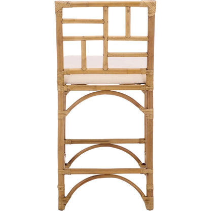 Dudley Barstool with Cushion by HedgeApple Essentials. Made from rattan, cotton, foam in a unique style.