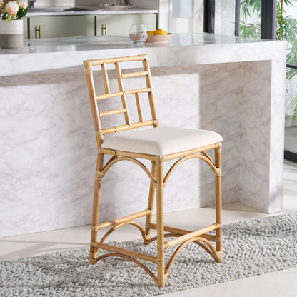 Dudley Barstool with Cushion by HedgeApple Essentials. Made from rattan, cotton, foam in a unique style.