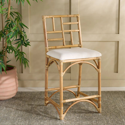 Dudley Barstool with Cushion by HedgeApple Essentials. Made from rattan, cotton, foam in a unique style.