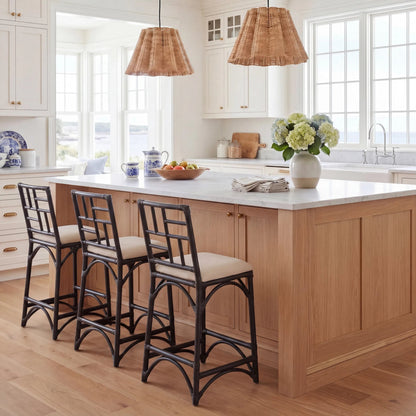 Dudley Barstool with Cushion by HedgeApple Essentials. Made from rattan, cotton, foam in a unique style.