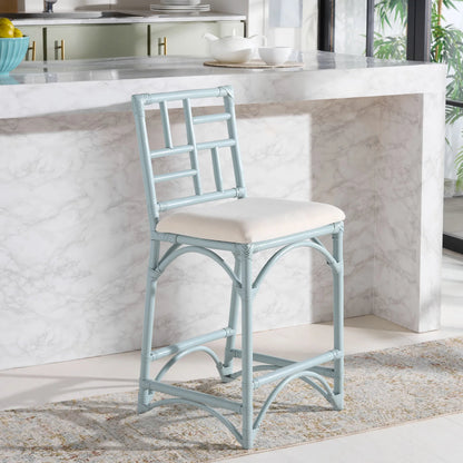 Dudley Barstool with Cushion by HedgeApple Essentials. Made from rattan, cotton, foam in a unique style.
