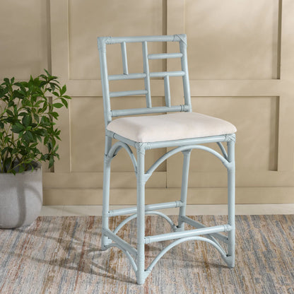 Dudley Barstool with Cushion by HedgeApple Essentials. Made from rattan, cotton, foam in a unique style.