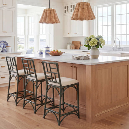 Dudley Barstool with Cushion by HedgeApple Essentials. Made from rattan, cotton, foam in a unique style.