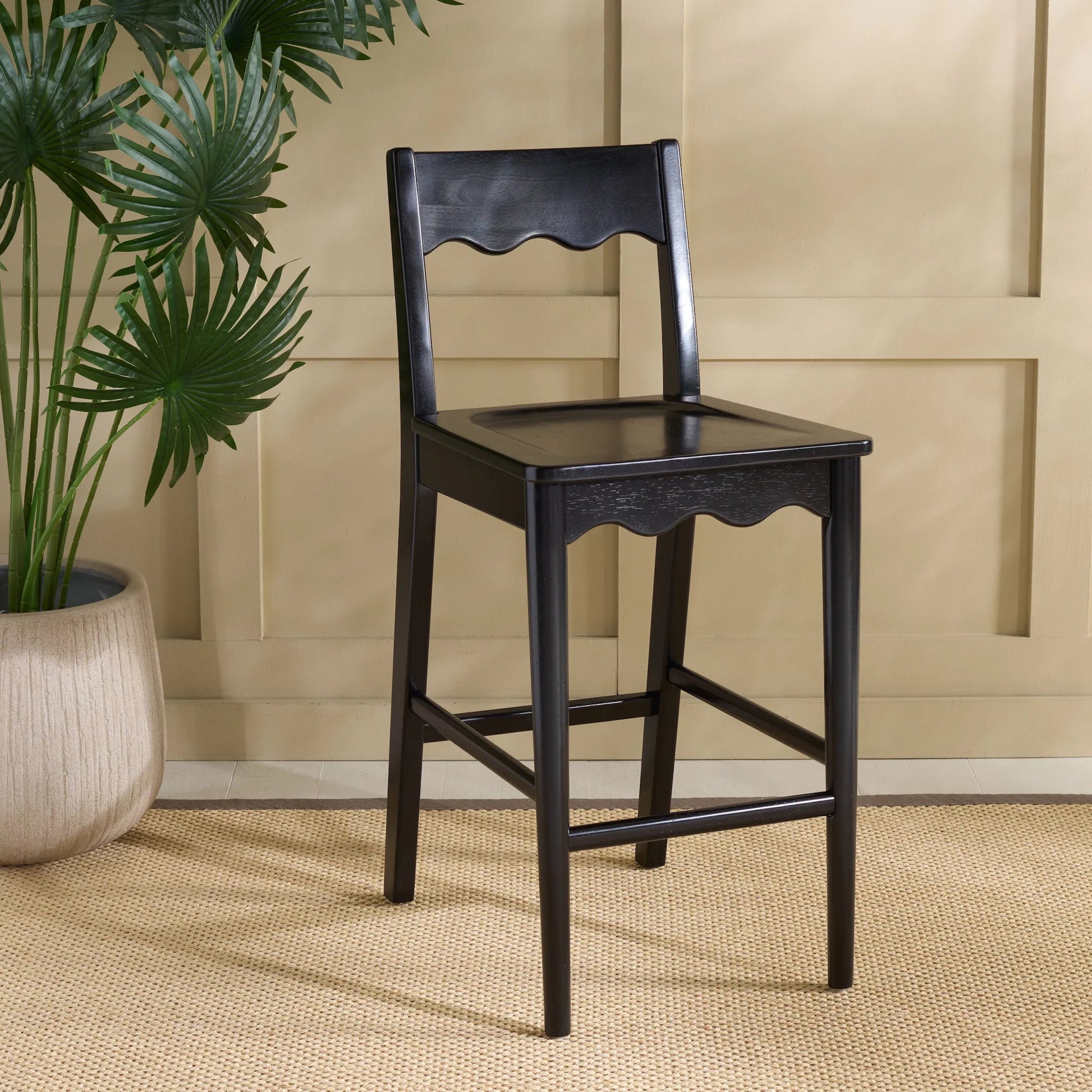 Newark Scallop Counter Stool by HedgeApple Essentials. Made from rubberwood in a unique style.