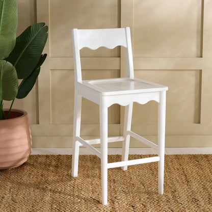 Newark Scallop Counter Stool by HedgeApple Essentials. Made from rubberwood in a unique style.