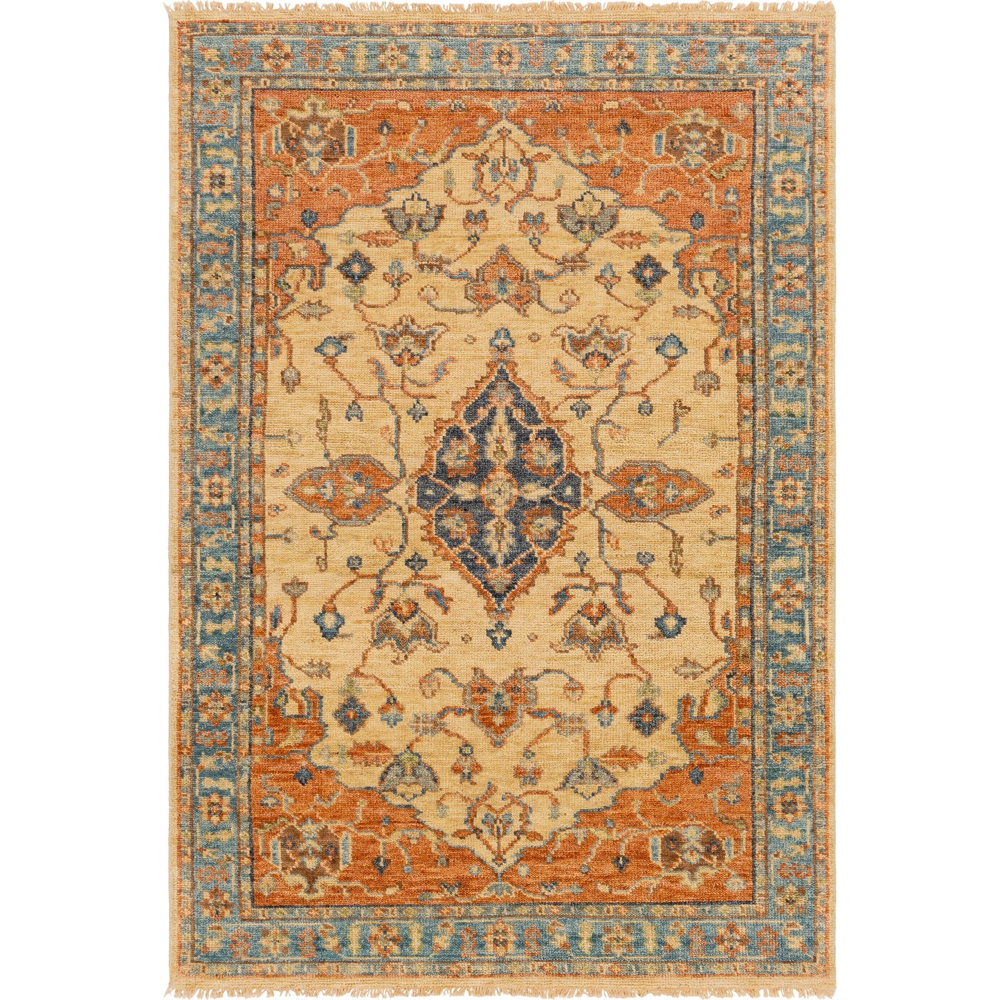 001 SI-1877780,SI-1877782,SI-1877784 | Primary Silo | Biscayne Rug - 23597 by Surya in rust, aqua, ivory, grass green, brown. Made from 100% new zealand wool in a unique style.