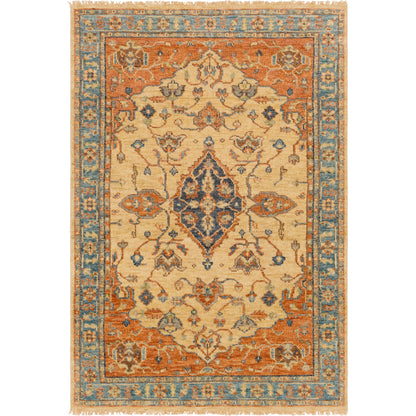 Biscayne Rug - 23597 by Surya in rust, aqua, ivory, grass green, brown. Made from 100% new zealand wool in a unique style.