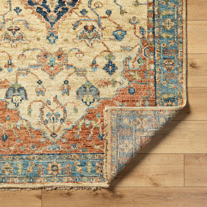 Biscayne Rug - 23597 by Surya in rust, aqua, ivory, grass green, brown. Made from 100% new zealand wool in a unique style.