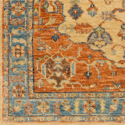 Biscayne Rug - 23597 by Surya in rust, aqua, ivory, grass green, brown. Made from 100% new zealand wool in a unique style.