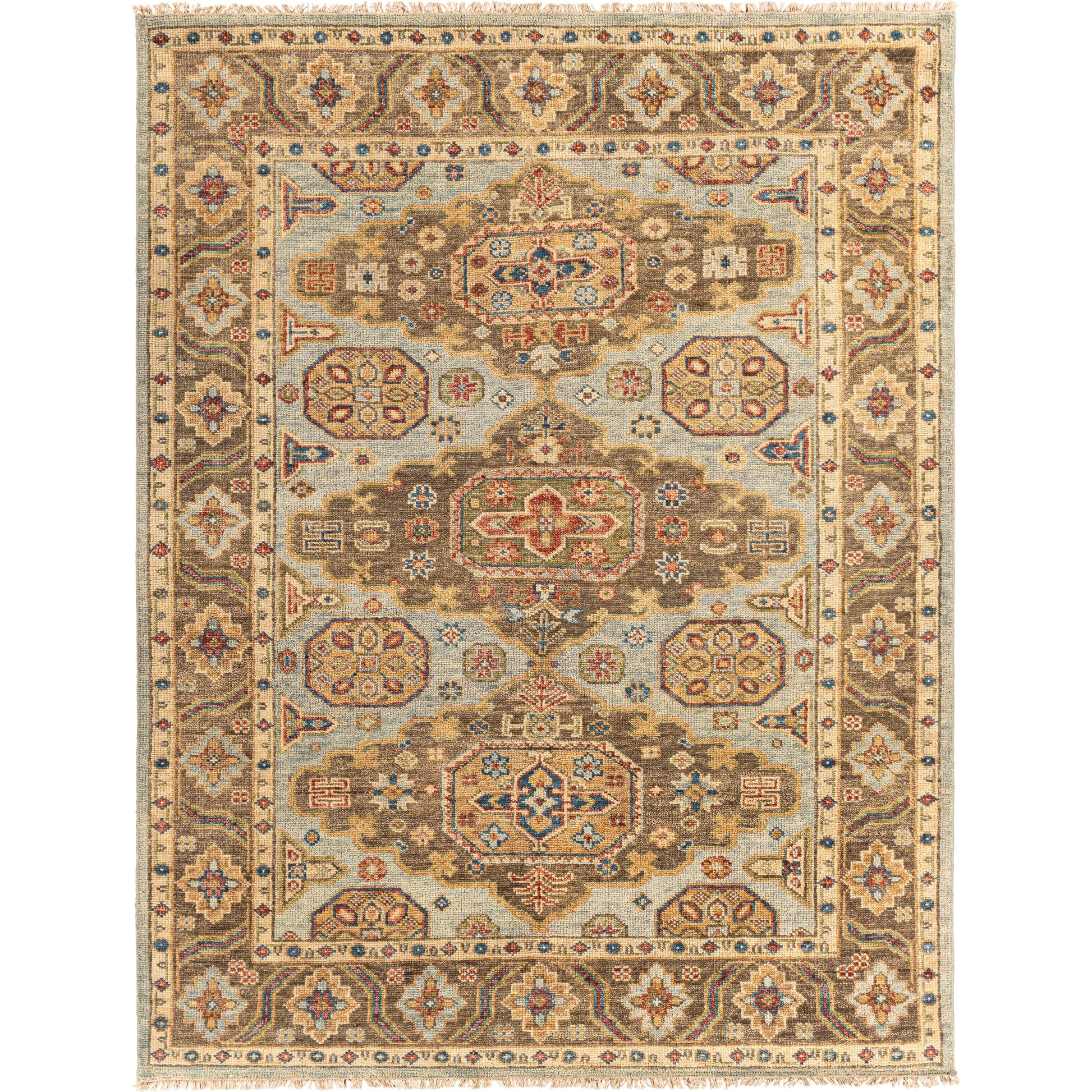 Biscayne Rug - 23599 by Surya in aqua, bright yellow, rust, ivory, blue, olive. Made from 100% new zealand wool in a unique style.