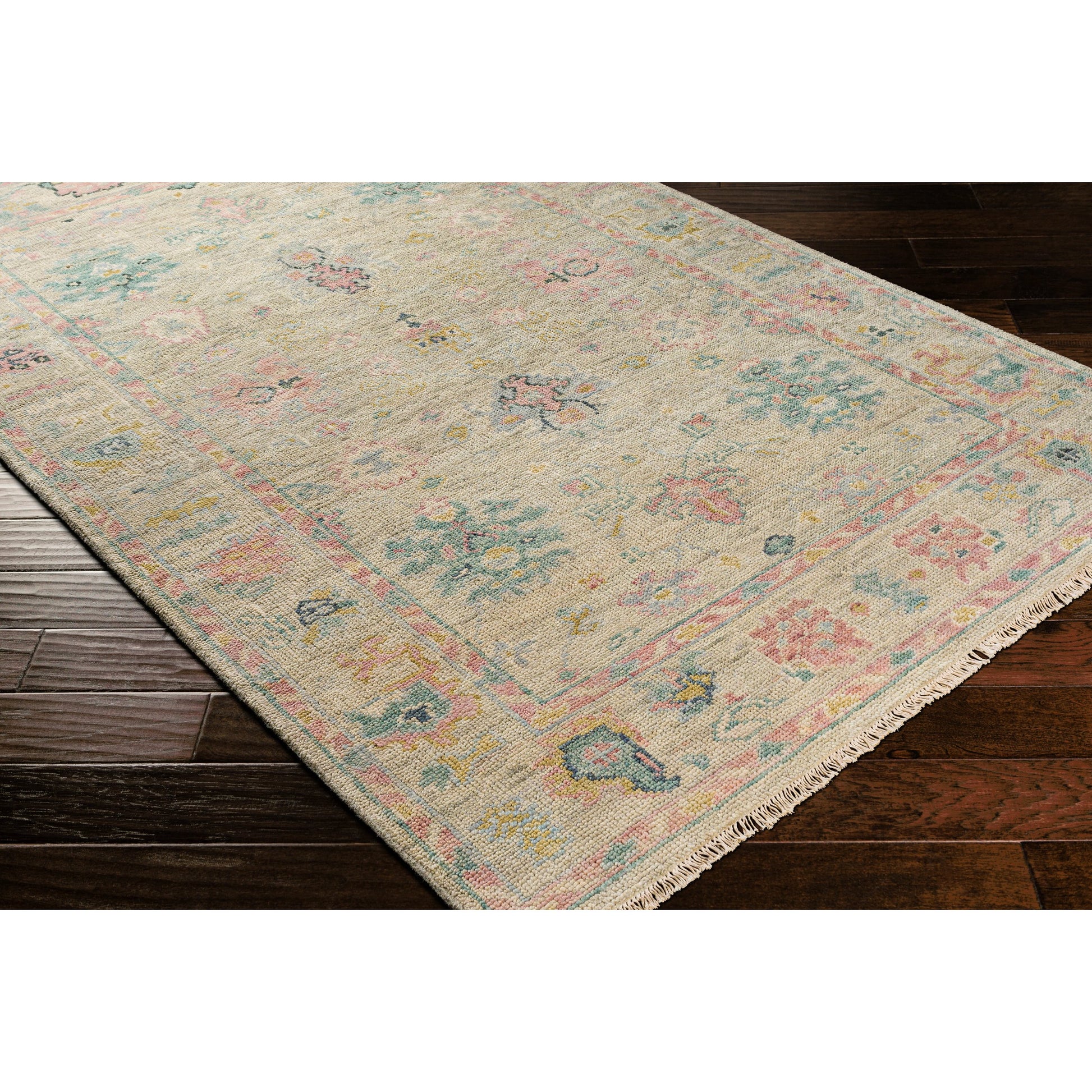 Biscayne Rug - 25940 by Surya in dusty pink, light beige, medium gray, yellow, dusty sage. Made from unique in a unique style.