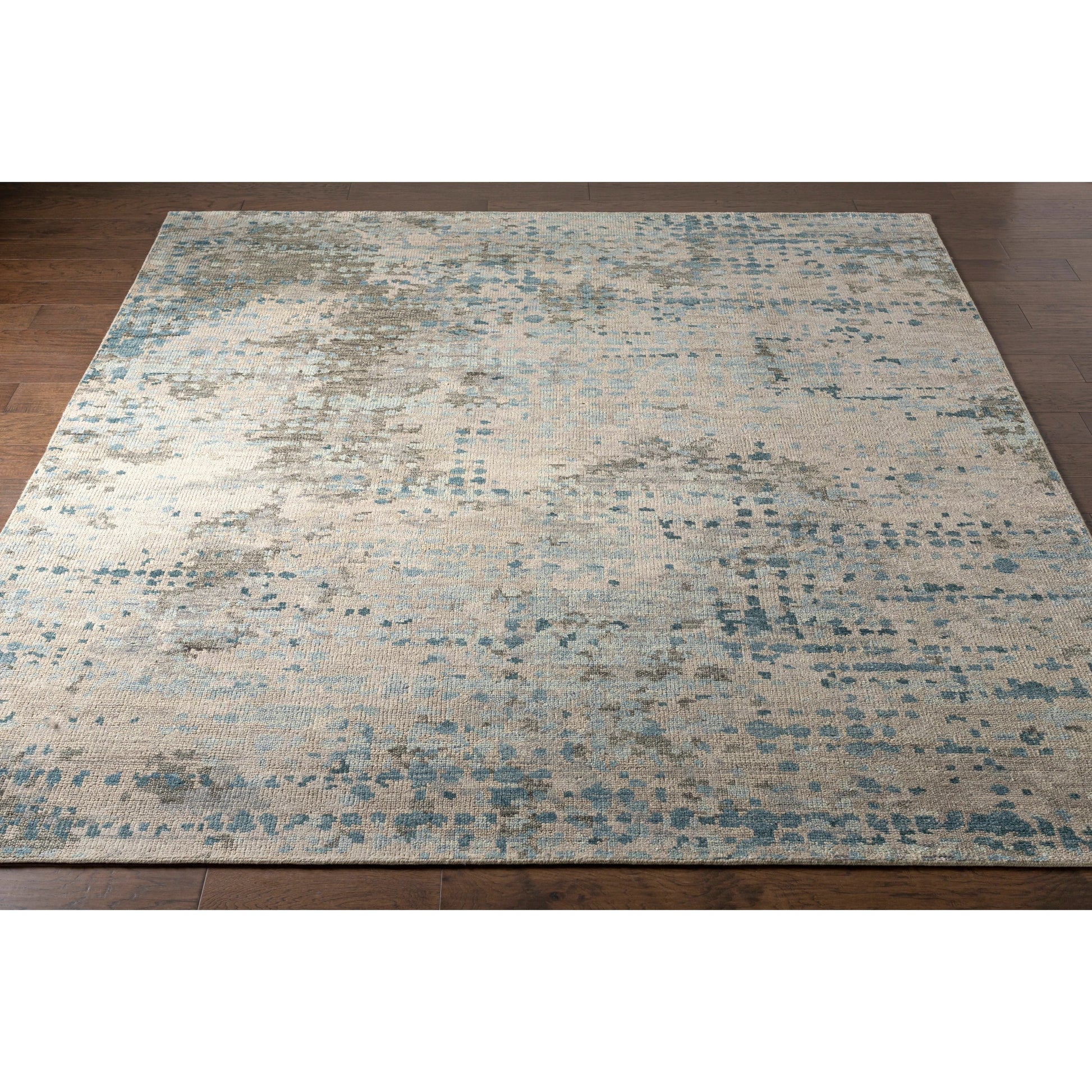 Biscayne Rug by Surya in deep teal, sage, medium green, dusty sage, charcoal. Made from 100% new zealand wool in a modern style.