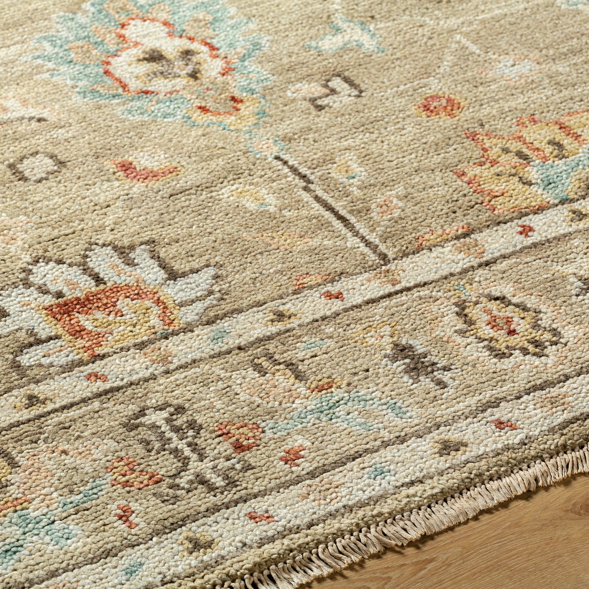 Biscayne Rug - 29591 by Surya in khaki, dark brown, butter. Made from 100% new zealand wool in a unique style.