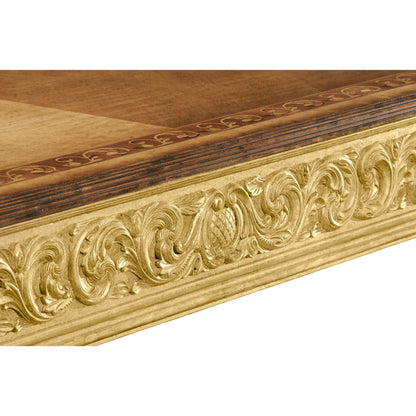 Versailles Louis Xiv Style Rectangular Coffee Table by Jonathan Charles in gold and light antique gold-leaf. Made from acacia in a traditional style.