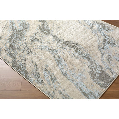 Amman BTA-2303 Rug by Livabliss in beige, cream, light slate, ice blue, charcoal. Made from polypropylene, polyester in a unique style.
