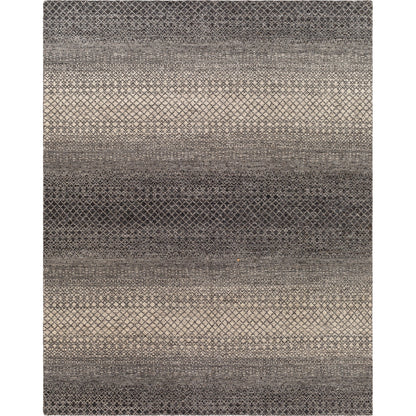 Bethesda BTD-2303 Rug by Surya in charcoal, medium gray, light gray, black, oatmeal. Made from 70% wool, 30% viscose in a unique style.
