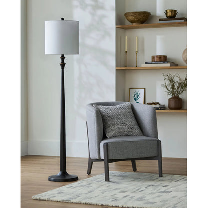 Bettiny Floor Lamp by Livabliss in hand paintedhand finishedhand painted. Made from resin, linen, polyester, iron in a traditional style.