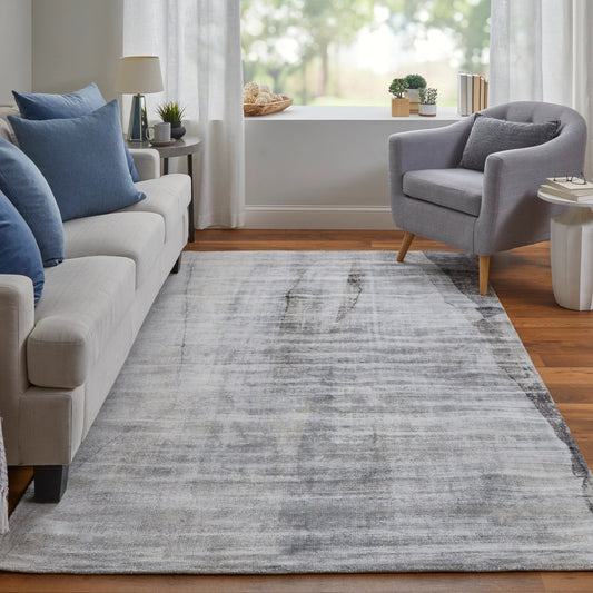 Emory Rug - 8664F by Feizy in gray, taupe, ivory. Made from viscose in a unique style.