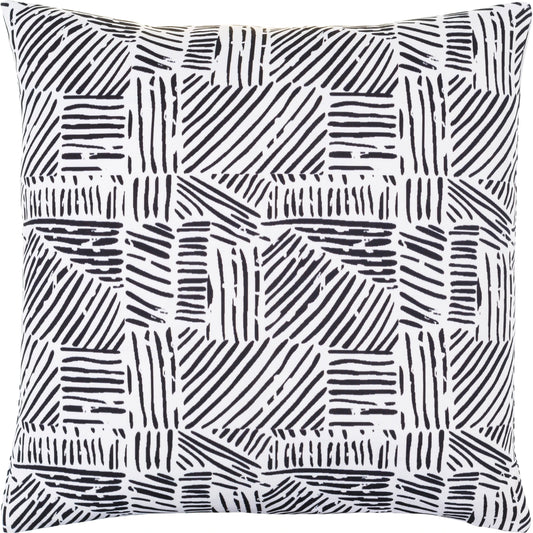 Baltimore Pillow - 481658 by Livabliss in off-white, ink, light silver, old lavender. Made from front: 100% polyester, back: 100% polyester in a modern style.