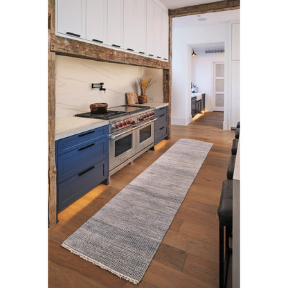 Janson Transitional Stripes Rug - I6062 by Feizy in blue, gray. Made from wool, viscose in a unique style.