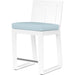 Newport Outdoor Barstool by Sunset West in whites/creams/beiges. Made from aluminum in a modern style.