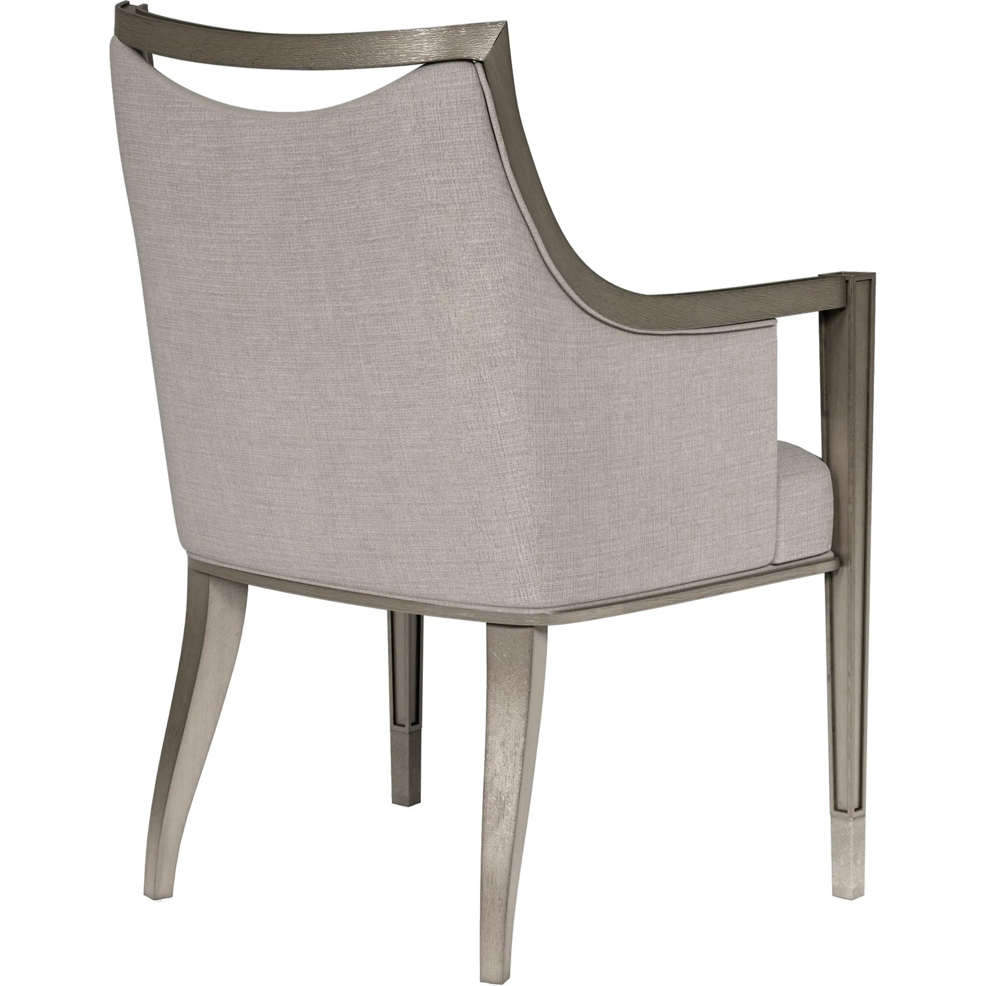 Cove Arm Chair by A.R.T. Furniture in grey and mica. Made from rubberwood solids, foam, fabric, metal in a transitional style.