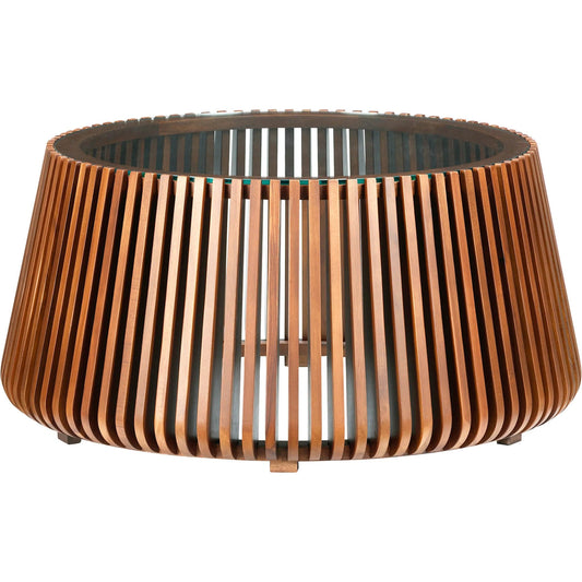 Bungalow Coffee Table by LH Imports. Made from acacia wood, tempered clear glass in a unique style.