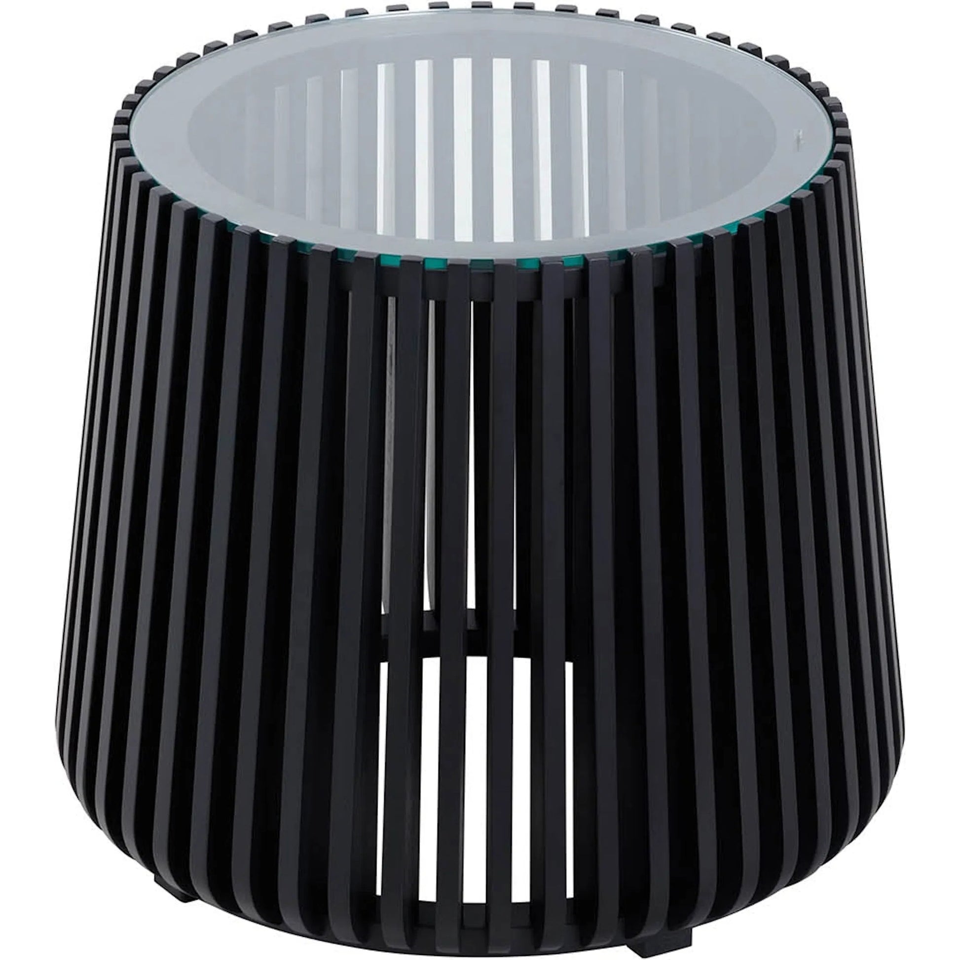 Bungalow Side Table by LH Imports. Made from acacia wood, tempered clear glass in a modern style.